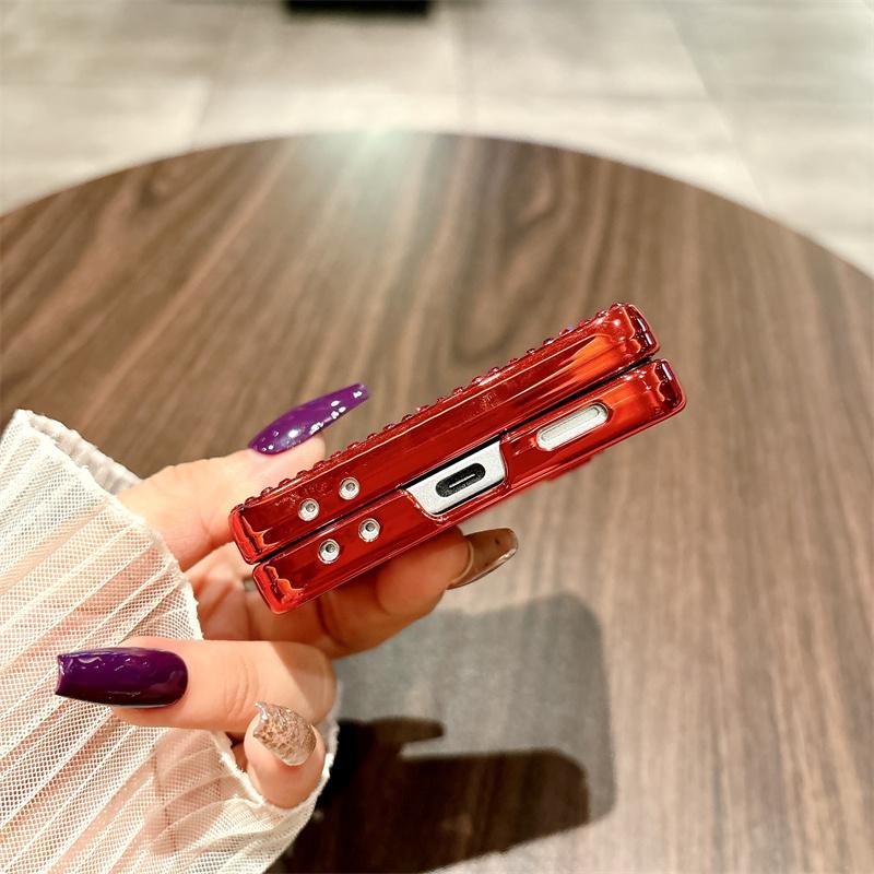 For Samsung Galaxy Z Flip7 5G Case Hinge Protection Rhinestone Glitter PC Phone Cover