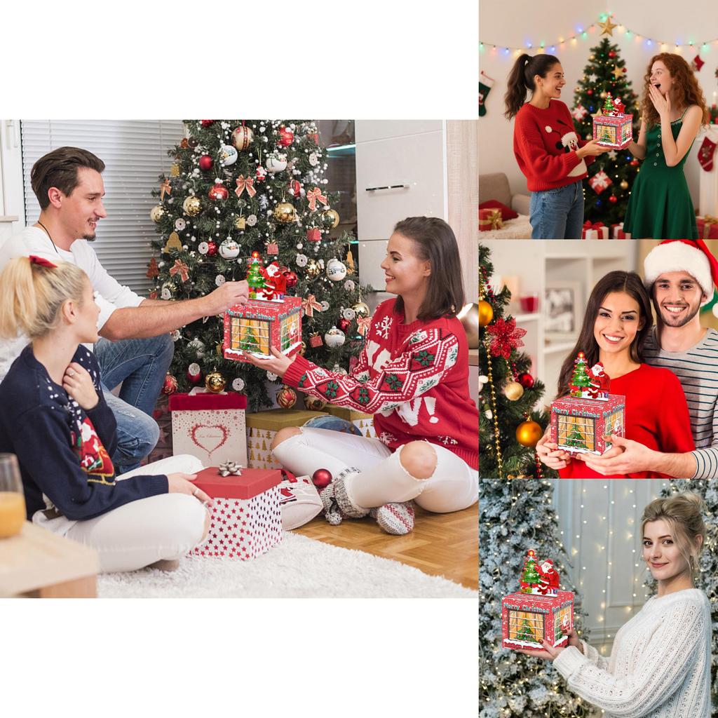 Themed Christmas Santa House Pattern Money Box Gift Box For Gifting Festive