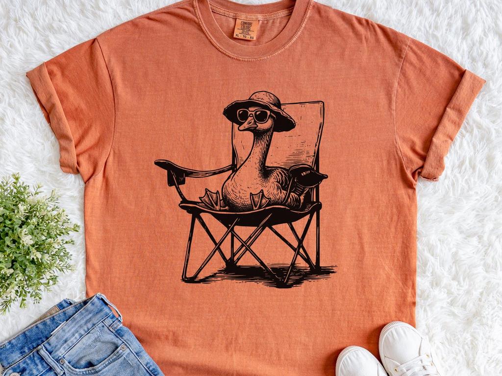 Funny Goose Shirt, Weird Animal Tee, Trendy T-Shirt, Chill Summer Beach Vibes Gift, Gift For Farmer, Domestic Goose, Comfort Colors Tshirt