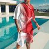 New Fashionable Men's Casual Sports Suit 3D Printed Couple Trendy Brand Short-sleeved T-shirt, Shorts