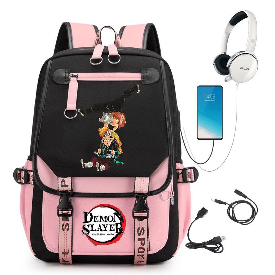 Demon Slayer Anime-Peripherie Rucksack stilvoller Anime-Themen-Schülerrucksack 0084