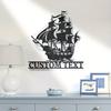 Custom Stylish Pirate Ship Wall Decor Metal Art Nautical Name Sign Home Gift