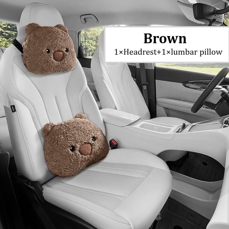Cuscino per Sedile Auto Peluche Orso Accogliente Caldo e Traspirante Spugna Morbida Elastica Riempito Riduce il Dolore all'Anca Ottimo per l'Inverno Si Adatta alla Maggior Parte delle Auto
