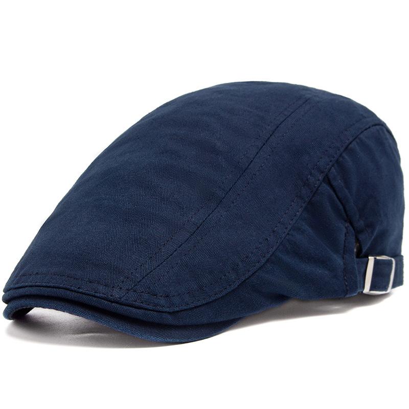 Vintage British Style Cotton Beret Hat Men Women Casual Forward Cap Solid Color Sun Duckbill Hat Spring Summer Lightweight Adjustable Unisex Hats