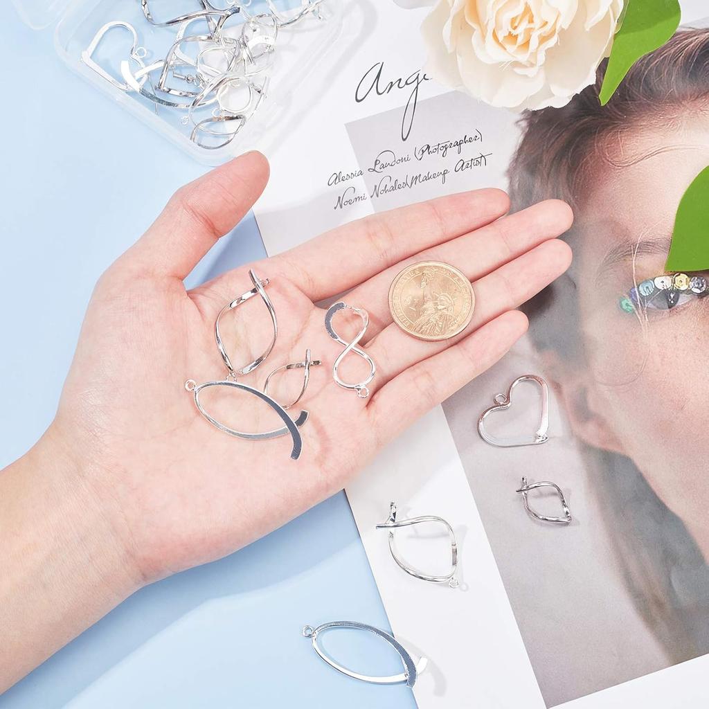 CHGCRAFT 20Pcs 5 Styles Brass Pinch Bails Ice Pick Pinch Clip Clasp Filigree Rack Plating Jewelry Clasps for Jewelry Necklace Bracelet Making DIY