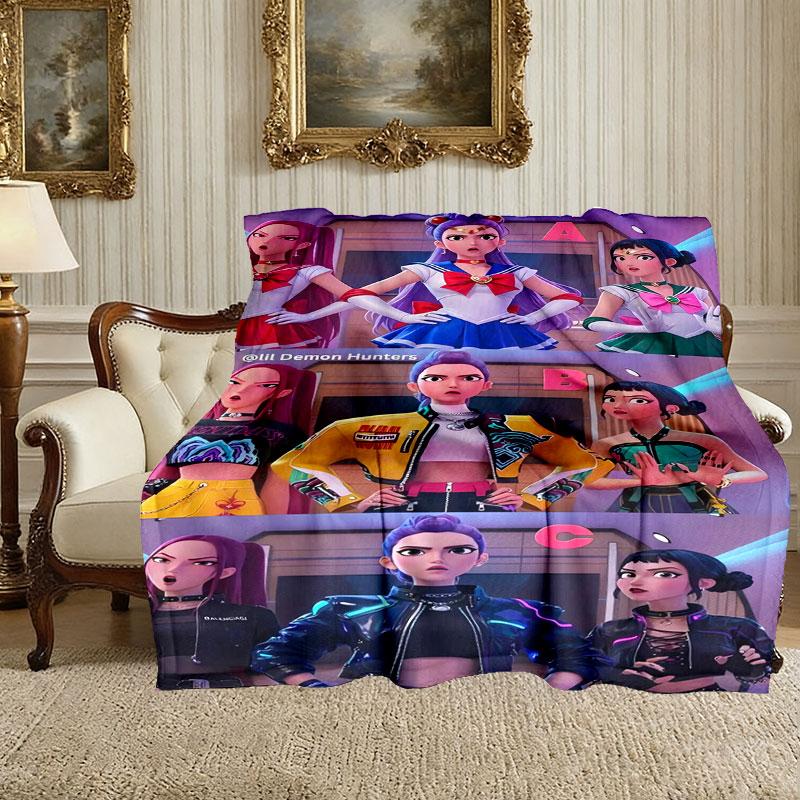 [Kpop Demon Hunters Blanket] Creative Blanket for Women Men Family Friend on Birthday Mothers Fathers Day Valentines Day