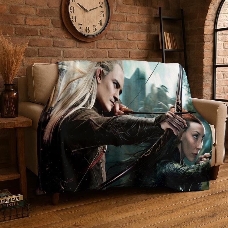 Classic L-Lord of The Rings H-Hobbit Flannel Blanket Soft Warm Throw Blanket for Bedroom Living Room Bed Travel Camping Picnic