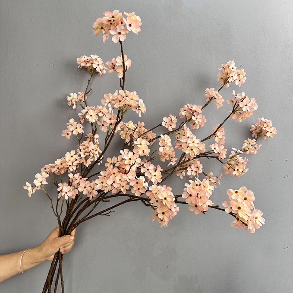 Flexible Silk Pear Blossom 100cm Fake Plants Artificial Pear Blossom Branches Outdoor Decor