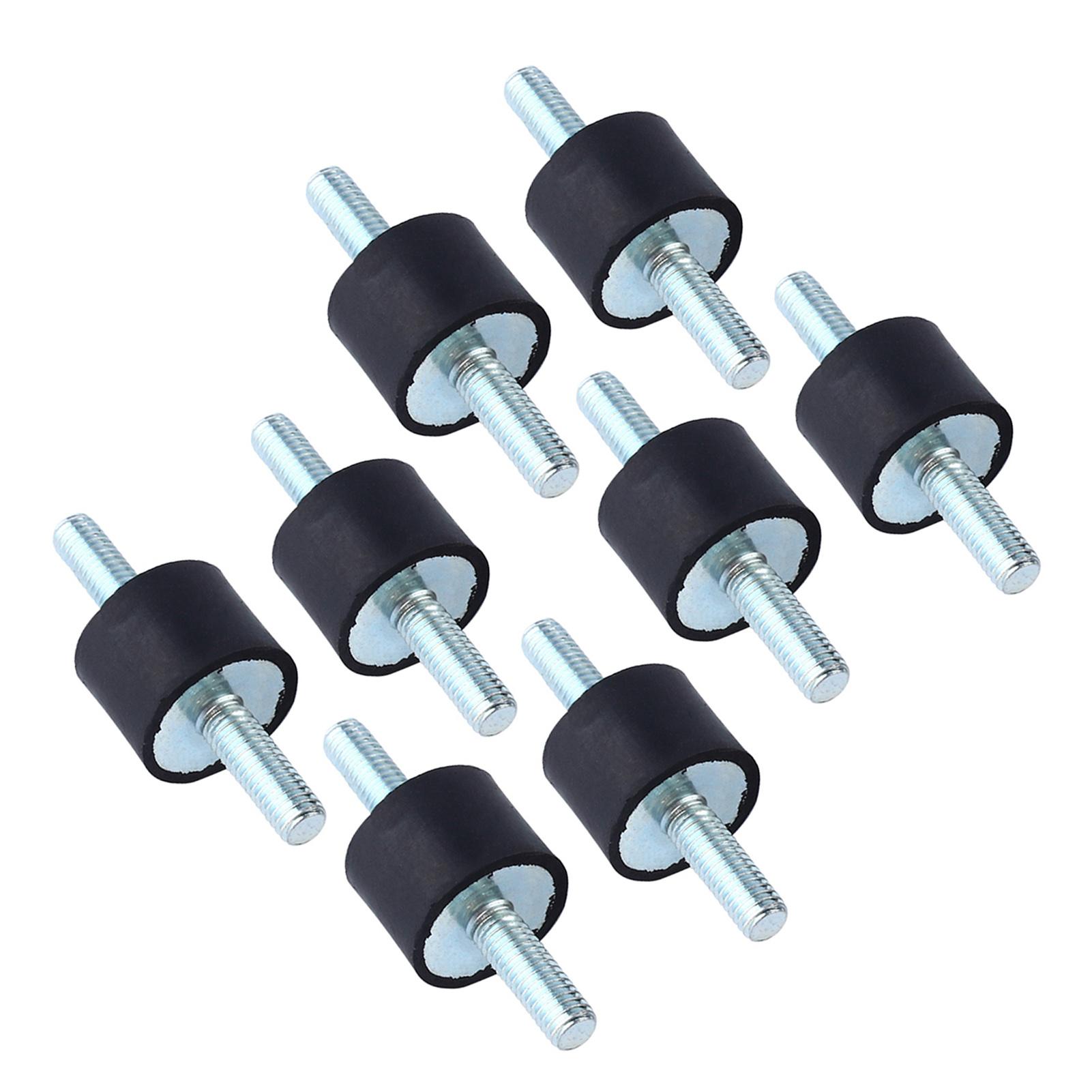 8Pcs Rubber Isolator Mounts Anti Vibration Studs   Double Ended Screw M6 20x15