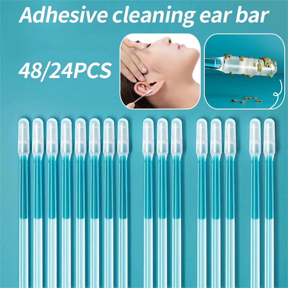 24Pcs Disposable Silicone EarWax Remover sticky ear pick For Kids Olders Adult S/L Ear Cleaner Reusable Adhesive Earpick