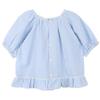 Girls' Plaid Ruffle Hem Puff Sleeve Shirt