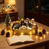 Religiöses Weihnachts Souvenir Mini Krippe in einer Blechdose 3D Gedruckt Taschenformat Heilige Familie Retro Metall Aufbewahrungsbox Figuren Miniatur