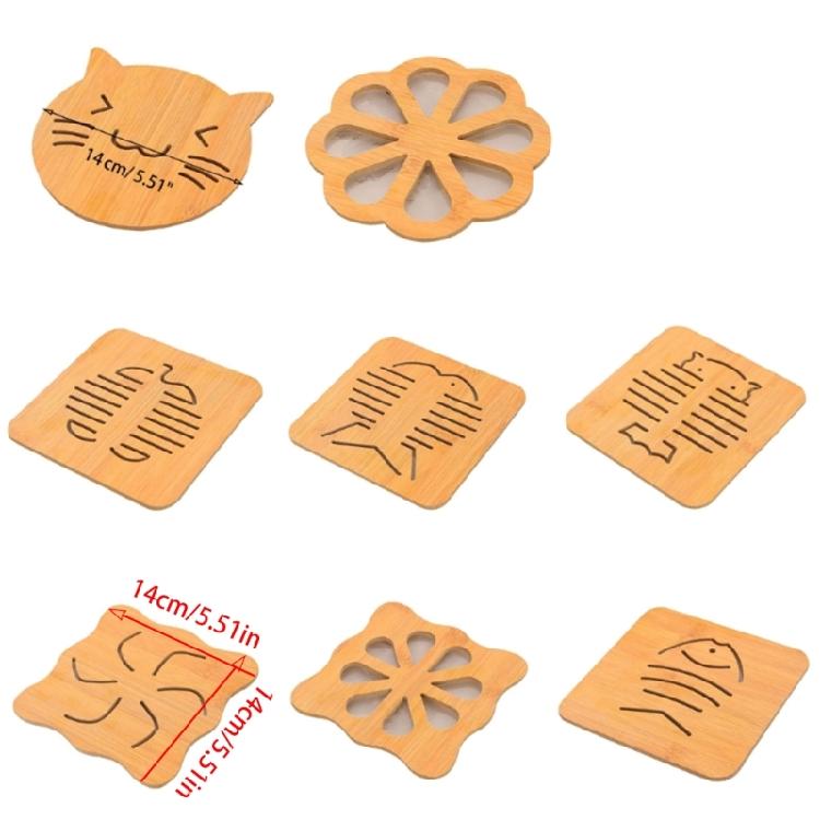 Wooden Material Cup Coasters Placemats Heat Resistant Drink Mat Table Decoration