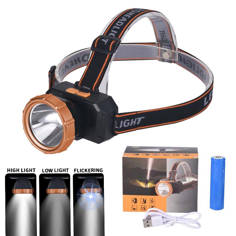 

9900LM Super Bright LED Headlamp 1000mAh USB Rechargeable Built in Battery Outdoor Fishing Head Flashlight 3 Modes Camping Torch золотистый