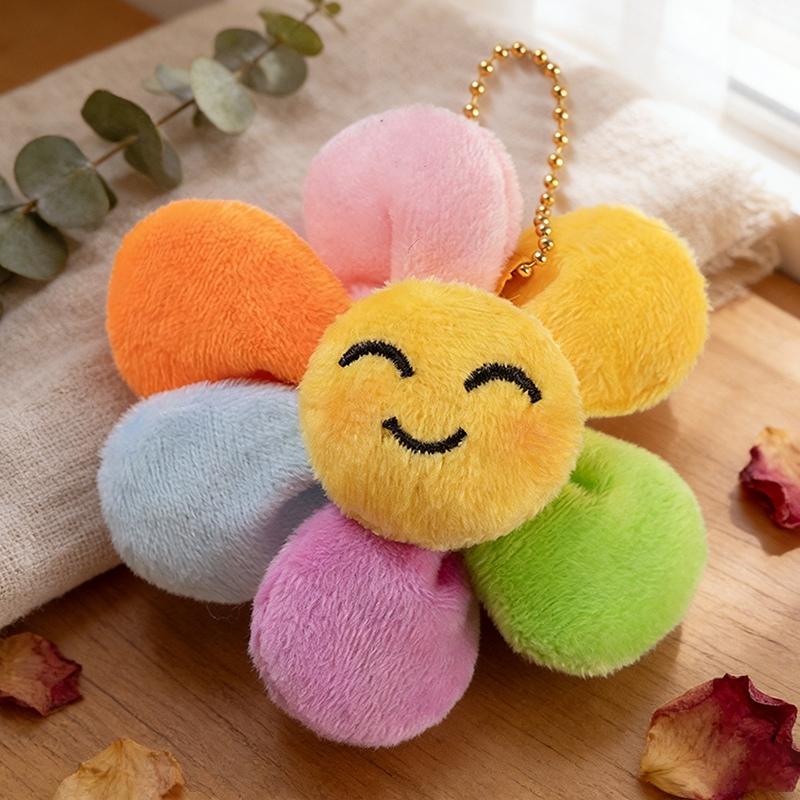 Sunflower Plush Toys 8Cm Sunflower Stuffed Keychain Hairpin Corsage Adorably Girls Accessories Backpack Pendant Birthday Gifts