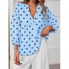 Blusa de Mujer con Lunares Mangas Abullonadas Corte Holgado