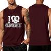 Men's Oktoberfest Graphic Tank Top, Relaxed Fit Sleeveless T-Shirt for Summer Festivals and Casual Wear