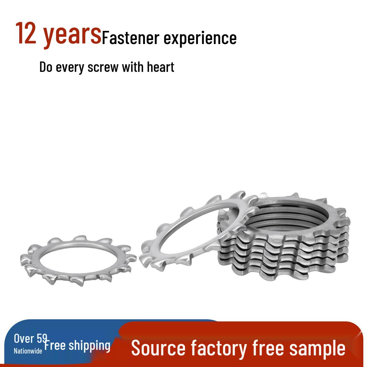 304 Stainless Steel External Tooth Lock & Retaining Washer, Anti-slip, M2.5-M30 M3 External Tooth Lock Washer