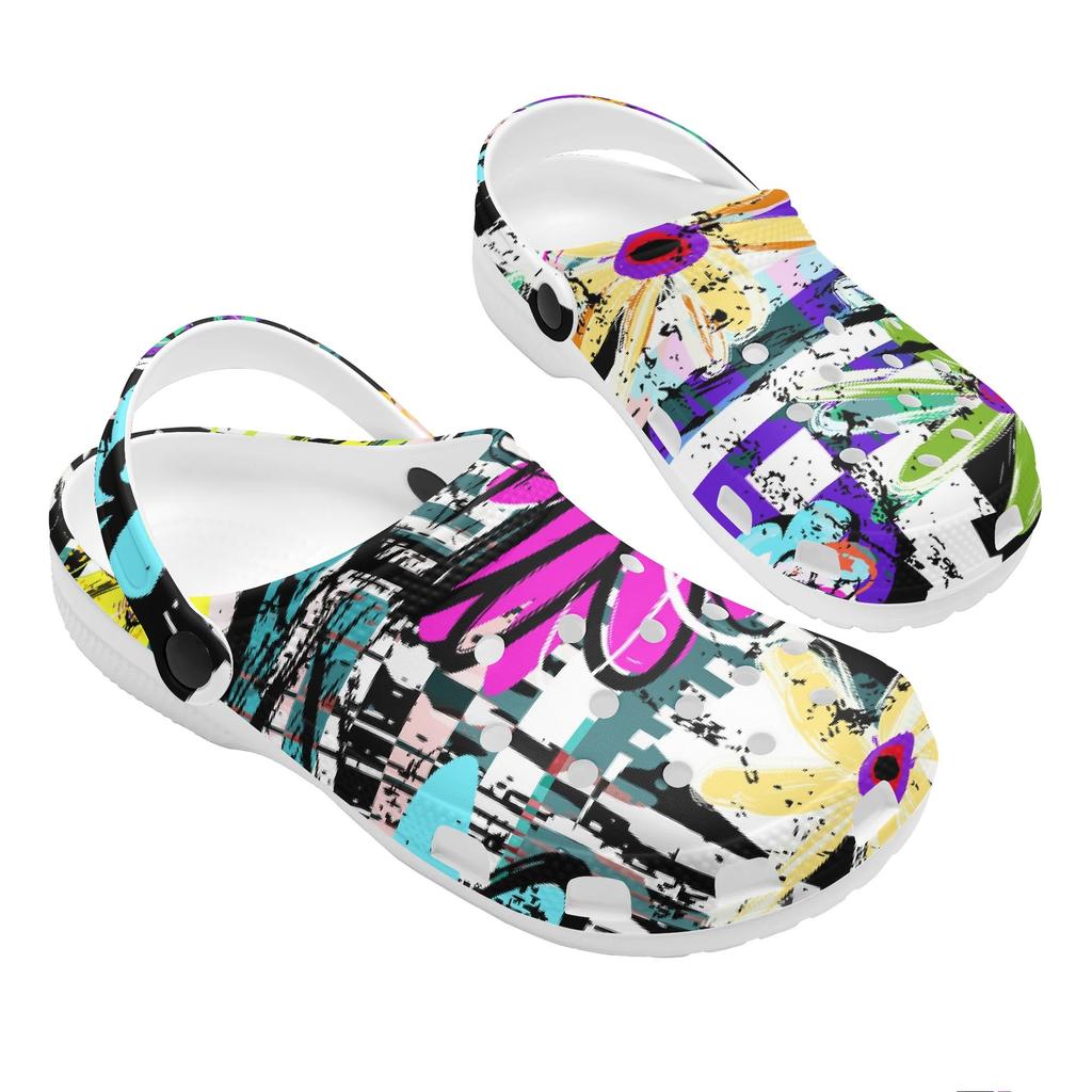 Breathable Printed EVA Beach Clogs Unisex Lightweight Slip On Garden Shoes Pool Bathroom Home Summer Sandals Lightweight Wear