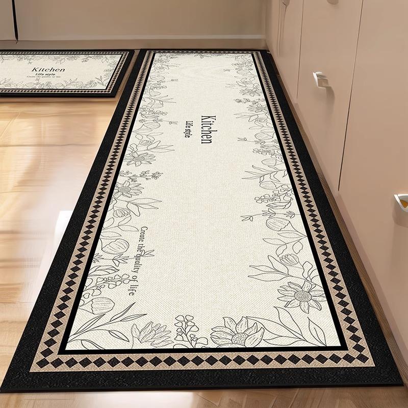 Kitchen Carpet Water-absorbing Quick-drying Non-slip Floor Mat Advanced Light Luxury Diatom Mud Rug Home Decoration Foot Mats