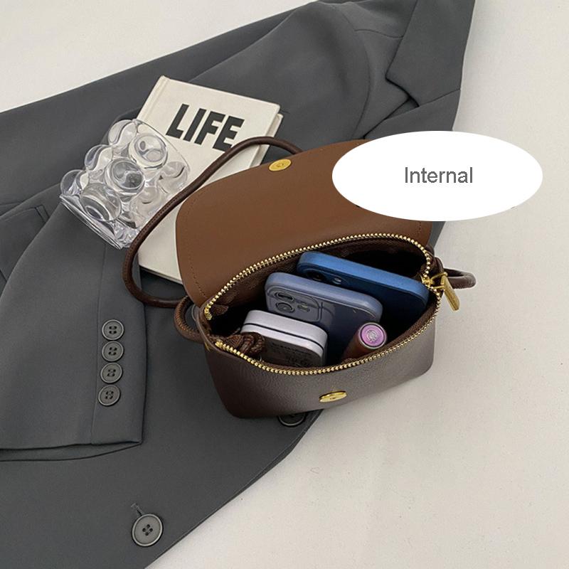 Vintage Leather Crossbody Bags for Women 2024 Designer Brand Female Small Flap Shoulder Underarm Bag Armpit Handbags and Purses