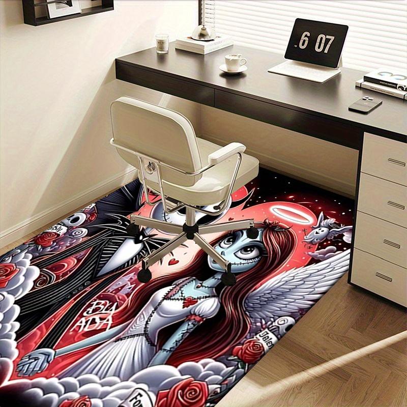 Office Rug "Jack Skellington""Sally" theme 3D Printed Anti-Slip Rug-Machine Washable for Living Room