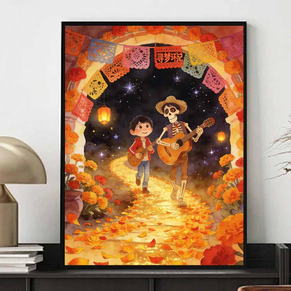 Disney Diamond Painting 5D DIY Full Circle Diamond Painting Kit Coco Miguel Hector Music Home Bedroom Wall Decor Crafts