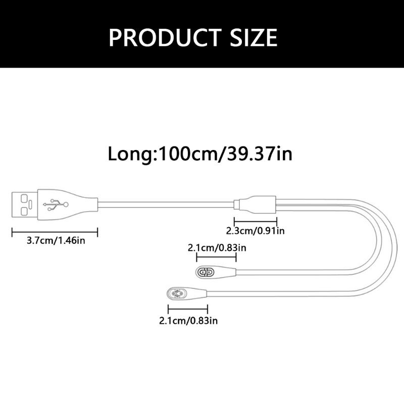 2 in 1 Magnetic USB Charging Cable 1m Cable Compatible for Bone Conductions Headphones For Efficient Charging Cord