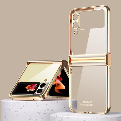 Shockproof Plating Transparent Cover Case For Samsung Galaxy Z Flip 3 5g Flip3 Luxury Cell Phone Cover For Samsung Z Flip 3 5g