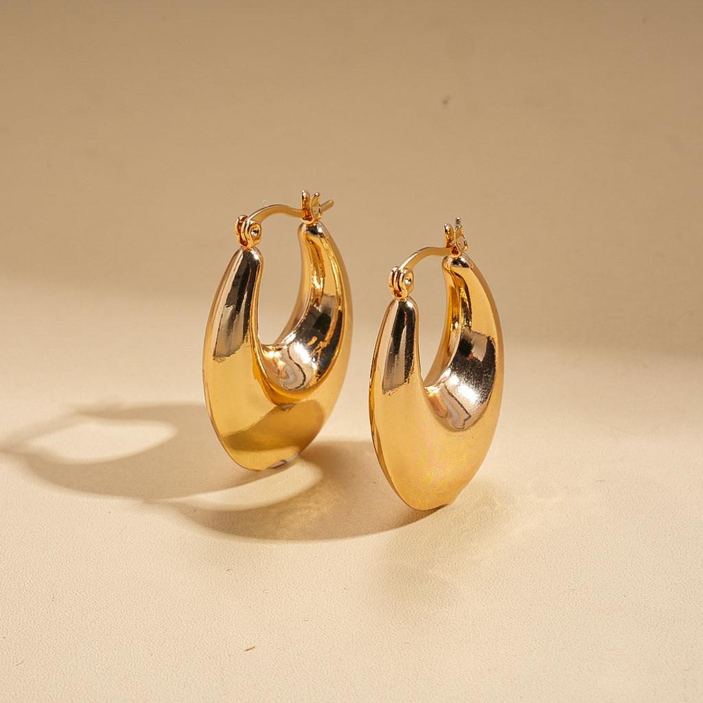 Glossy Oval Ear Buckles ins Simple Earrings Eco-Friendly Earrings