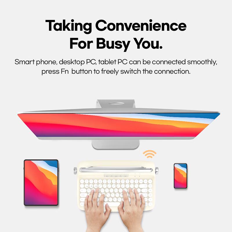 KAL Retro Bluetooth Wireless Keyboard