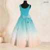 Women Plus Size Round Neck Sleeveless Gradient Printed A Line Bow Waist Dress