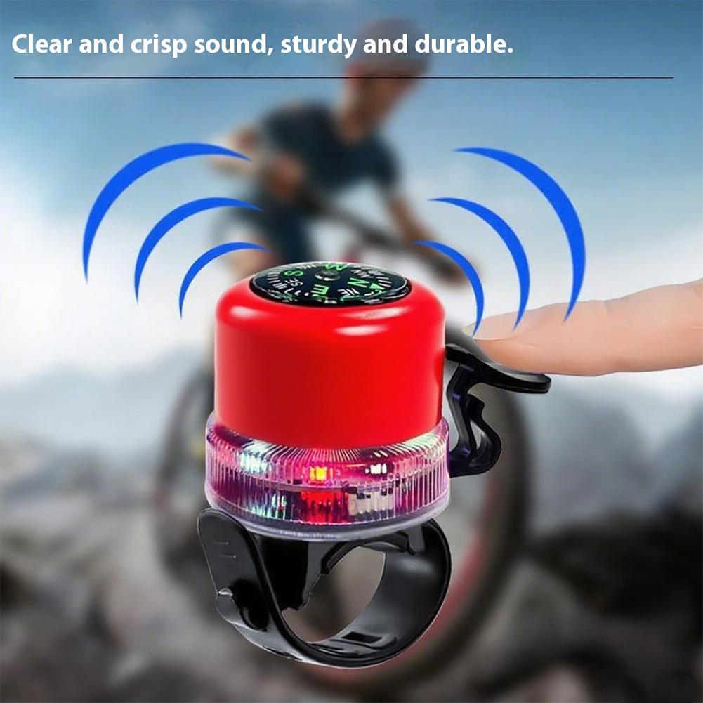 Bike Bell Alert Ring With RGB Light Compas With Charging Cable Sound Ringer Waterproof for BICYCLE Handlebars