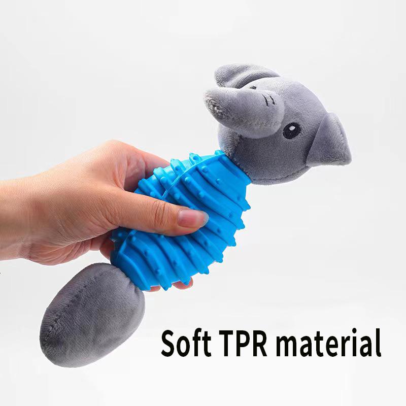 Pet Toy Durable Plush Chew Toy for Dogs - TPR-Enhanced Teeth-Grinding & Bite-Resistant Cartoon Animal Toy Design Pet Supplies