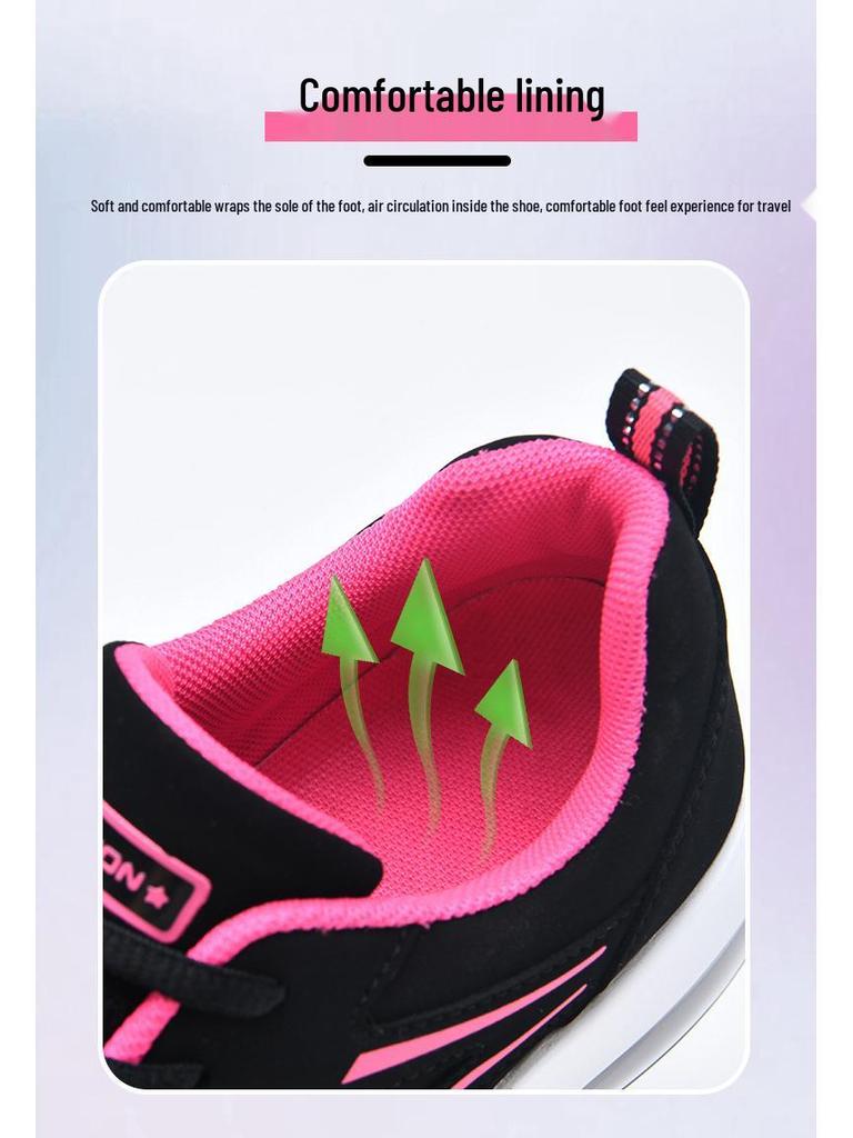 Women's Black Leather Air Cushion Sneakers: Autumn/Winter Casual, Thick Sole, Trendy Flat Heel Shoes