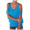 Women's Fashion Solid Color Strapless  Sleeve Loose Hundred Casual T-shirt