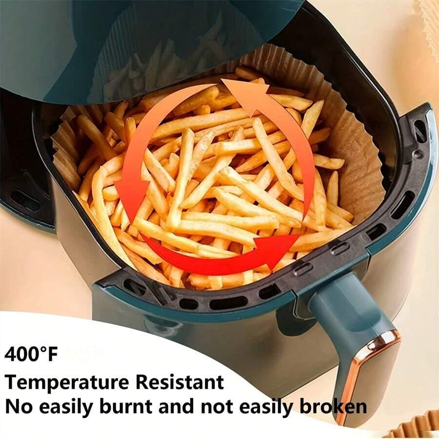50/100/200pcs Disposable Air Fryer Paper Round Special Paper Food Silicon Oil Paper Nonstick Parchment Air Fryer Liners Baking P