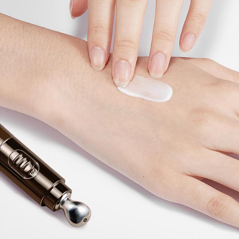 2 In 1 Gold Caviar Eye Cream Electric Massager Anti Age Remove Dark Circles Serum Roller Vibration Massage Eye Care