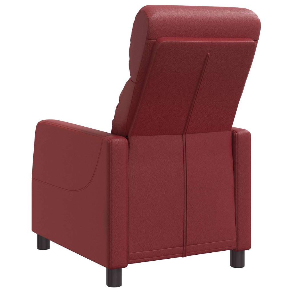 Recliner Chair Wine Red Faux Leather