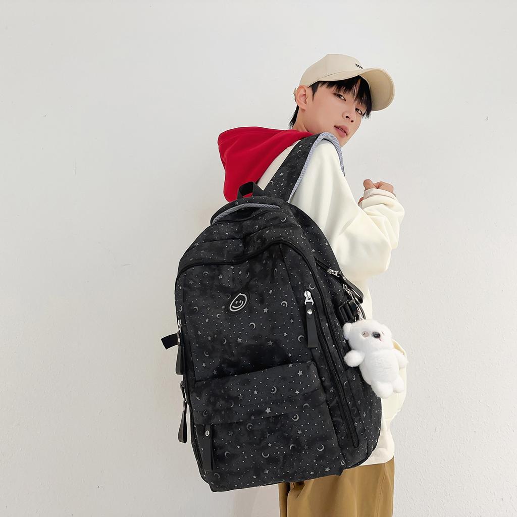 Schoolbag Korean version of large-capacity backpack, fashionable and simple, junior and high school students reduce the burden, high-value 