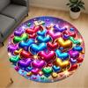1pc Heart Love Round Chair Mat Office Area Rug - Non-Slip, Floor Mat for Office, Bedroom, and Indoor Decor P127133