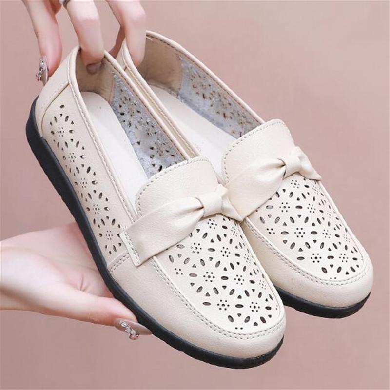 Fashion Spring Autumn Fashion Women's Flat Casual Single Shoes Comfort Woman Slip On Loafers Shoes Mid Aged and Elderly Mothers Shoes