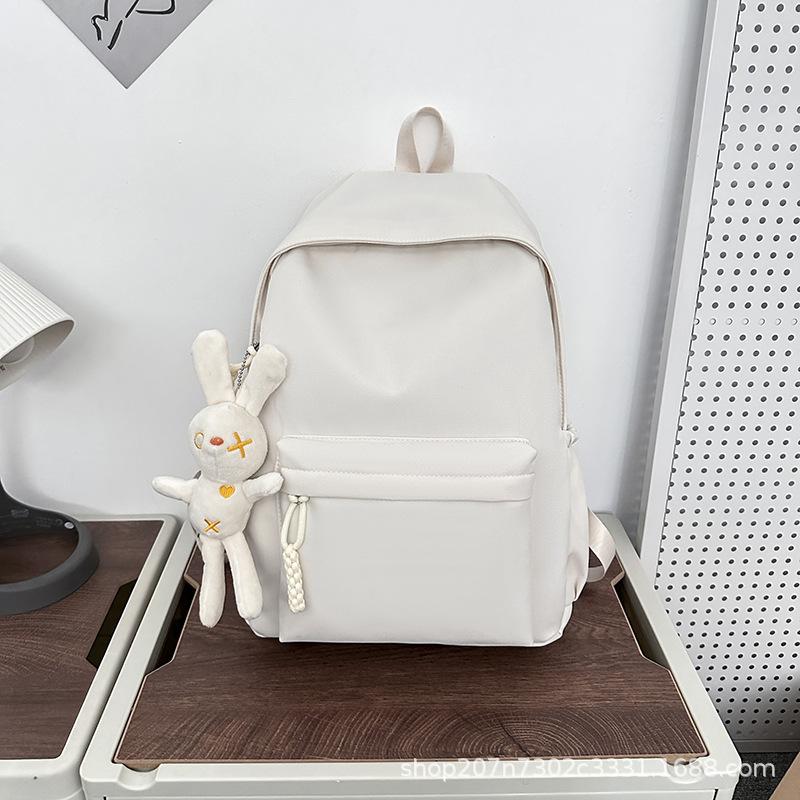 Schoolbag Fashion Large Capacity School Bag Girls Junior High School Travel Backpack Japanese Solid Color College Student Lightweight Versatile