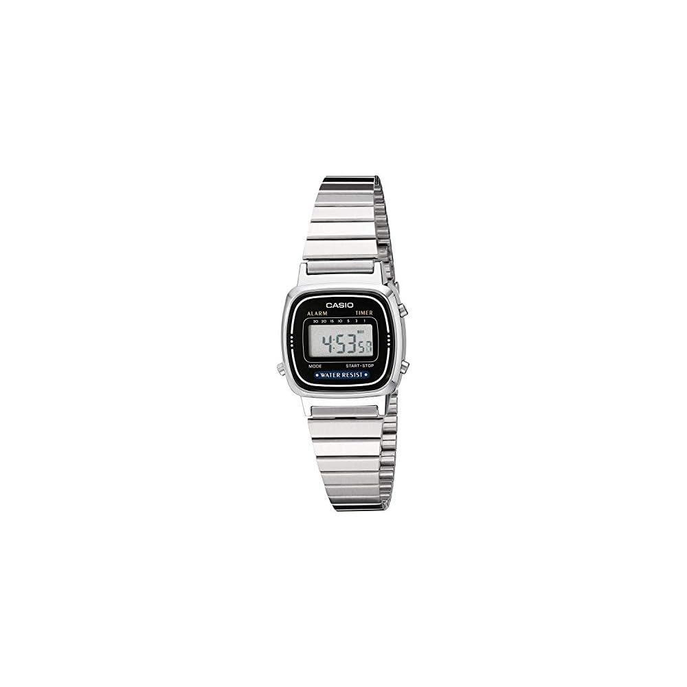 Casio Standard Digital Quartz Women s Watch LA670WA-1 Black 30m Water Resistant Stainless Steel Band