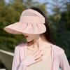 UV-protective open-top hat for women, Korean style, with large brim that makes the face appear smaller, sun hat for outdoor activities, beach,