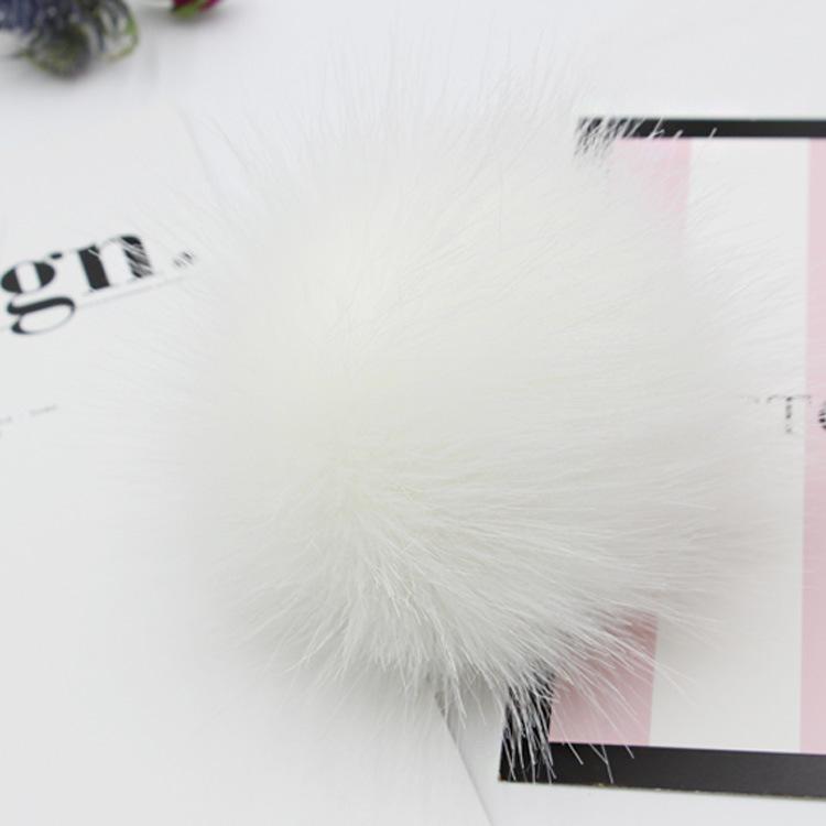 

Сделай сам 47-дюймовый помпон из искусственного меха енота для вязания шапок-бини, аксессуары White