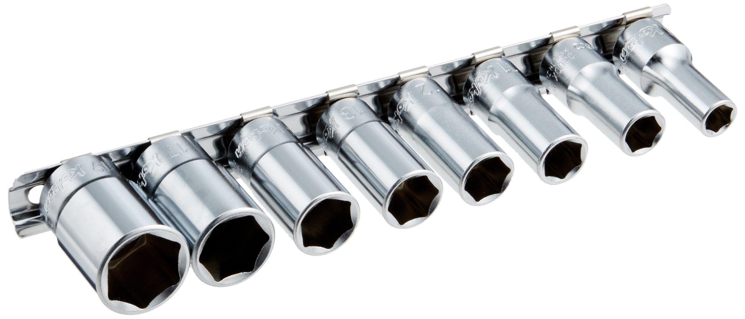 

Yamashita Industrial Research Institute Koken 3/8 (9.5mm) SQ. Hexagon Semi-Deep Socket Rail Set (8 pieces) RS3300X/8