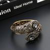 Sunspicems Elegancka Turecka Bransoletka Damska Szary Kryształ Bangle Bohemia Kolor Starego Złota Pusta Kwiatowa Biżuteria Indyjska Prezent dla Panny Młodej
