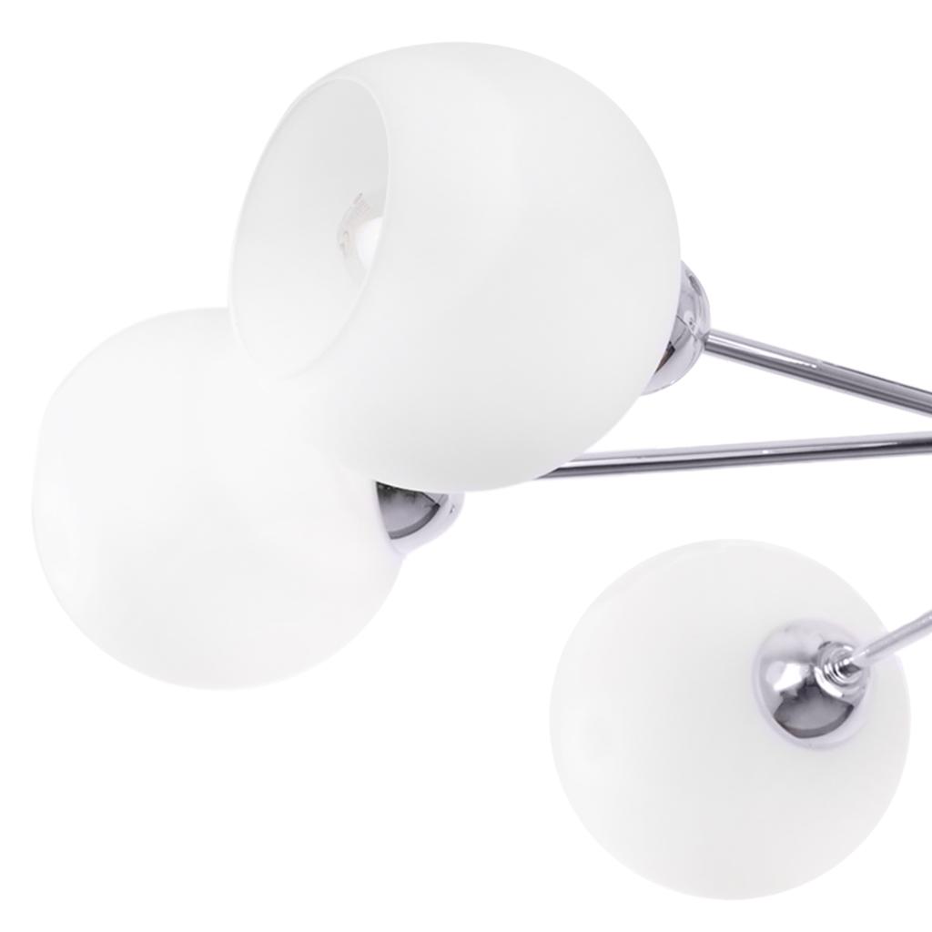 Asturia Ceiling Lamp Chrome 6-Flat White Lampshade E27