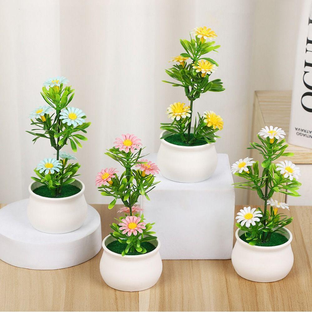 7*15cm Artificial Potted Plant Plastic Seven Star Sun Little Daisy New Simulated Tree Ornaments
